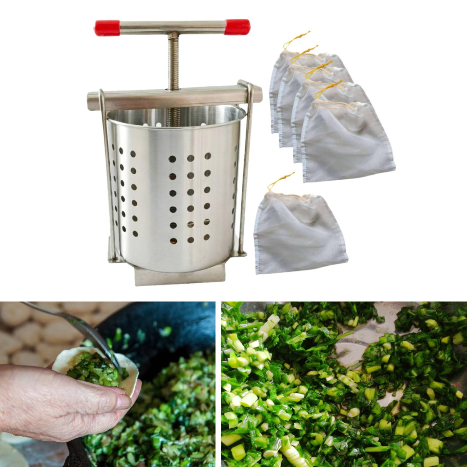 Kitchen Gadgets Dumpling Maker - Espremedor de Suco Manual de Aço