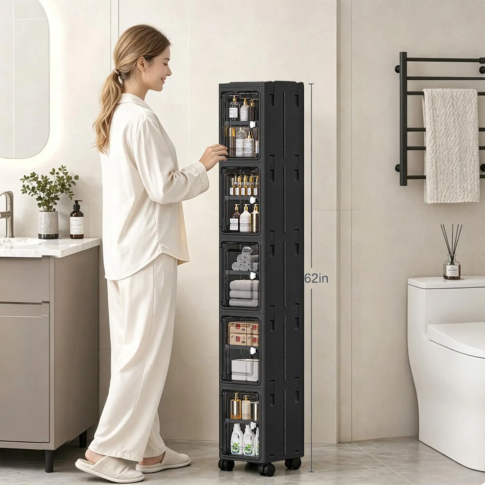 Kitchen Gadgets Organizer - Armário de Armazenamento Estreito e Fino